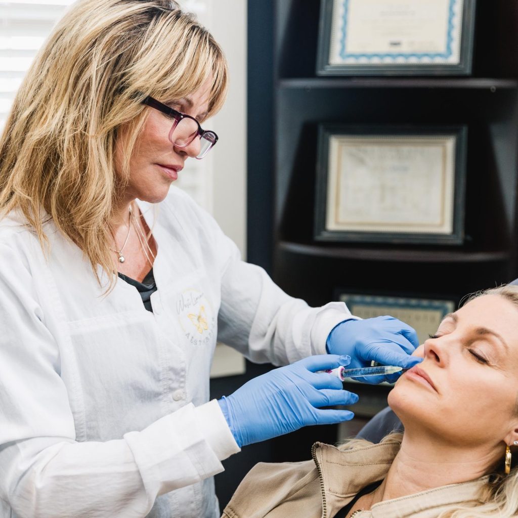 Facial aesthetics dermal filler treatment